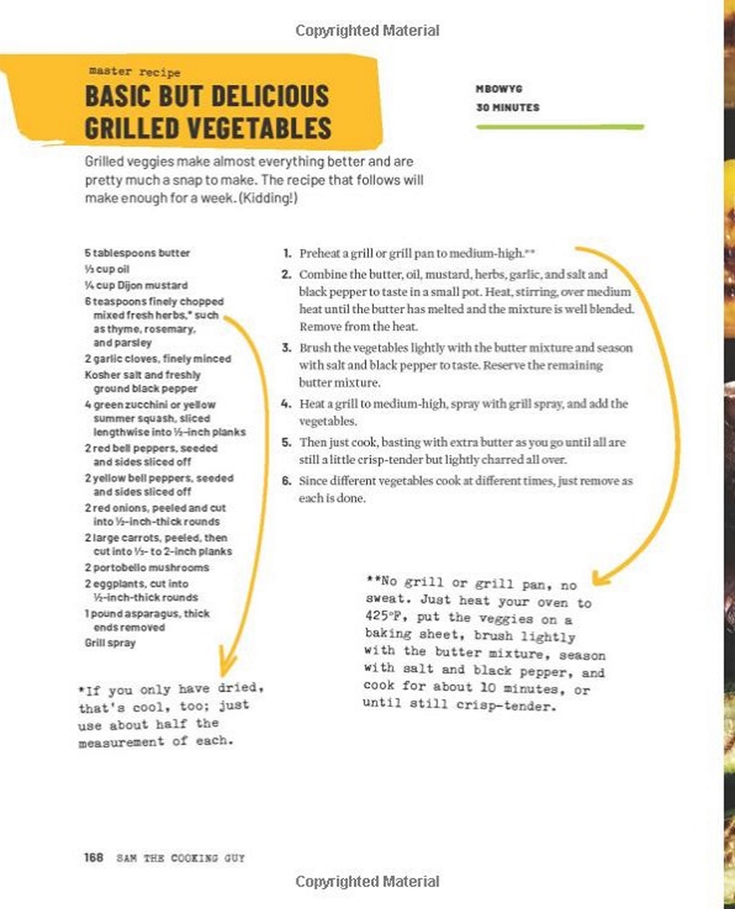 Cookbook layout design - "Sam the Cooking Guy" (paperback)